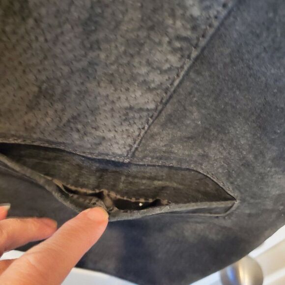 Western Black Genuine Suede Leather Vest | Motorcycle |  2XL - Picture 5 of 6